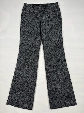 Express Editor Wool Blend Lined Flared Dress Pants Black White Women’s 2R